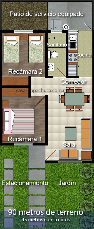 catálogo de casas infonavit en venta 1 piso pachuca cerca estado de méxico plano