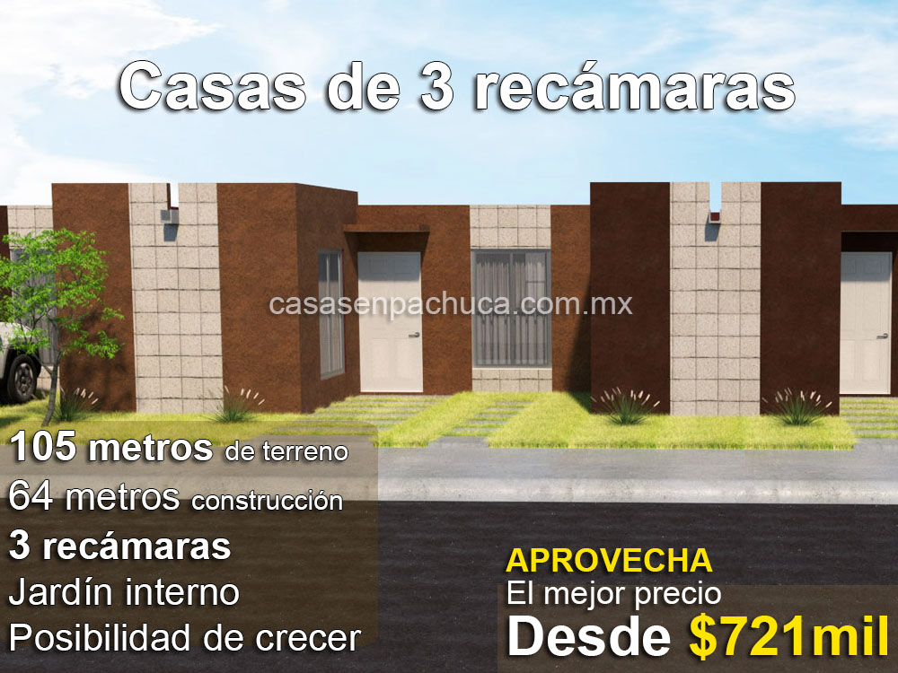 catálogo de casas infonavit en venta 1 piso 3 recámaras pachuca cerca estado de méxico